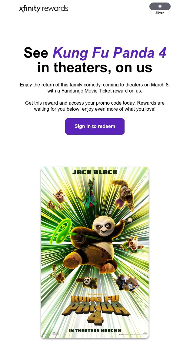 Xfinity 居然免费送电影票？