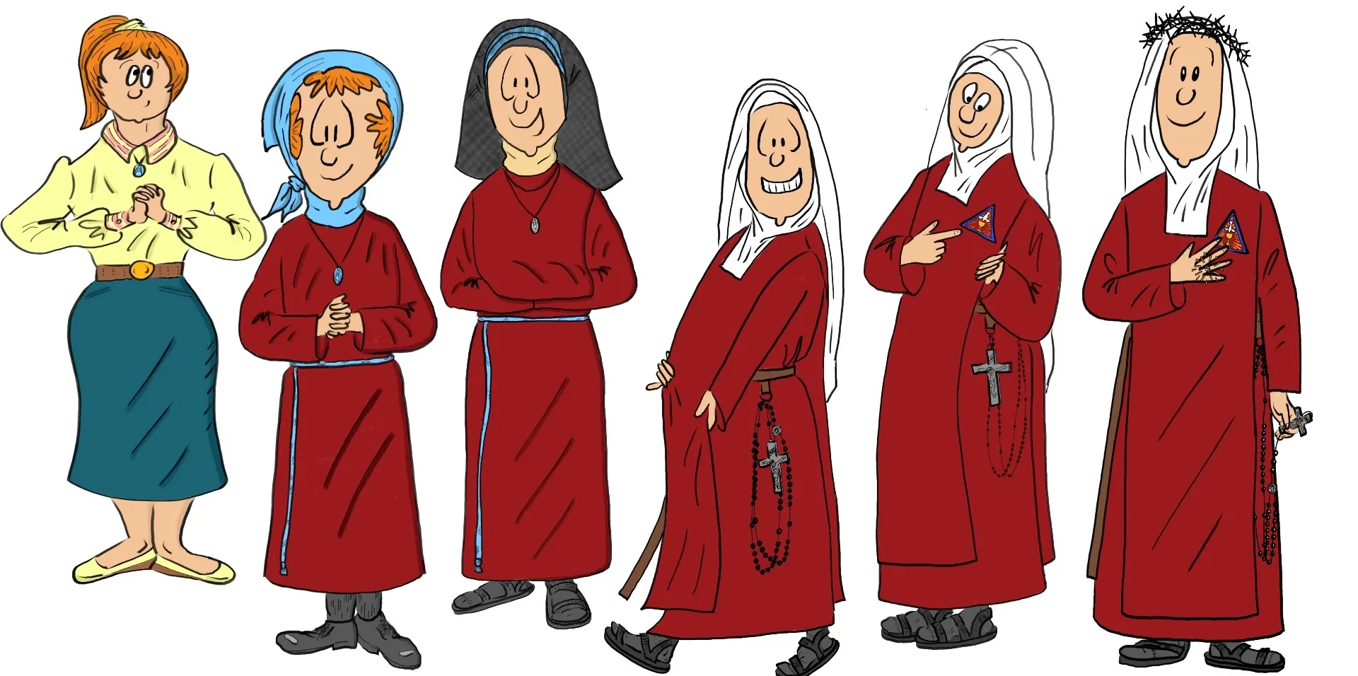 不同阶段修女的服饰