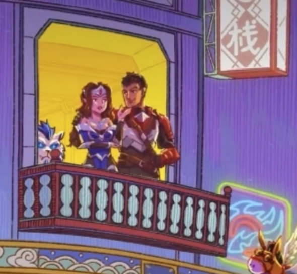 龙骑士和米拉娜在客栈客房内