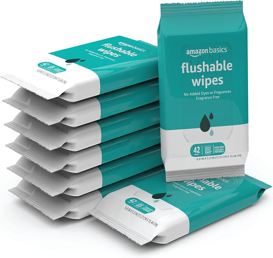 Amazon Basics Flushable Toilet Wipes