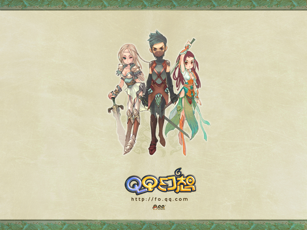 《QQ 幻想》当时感觉和游戏画面相当不符的游戏海报和壁纸