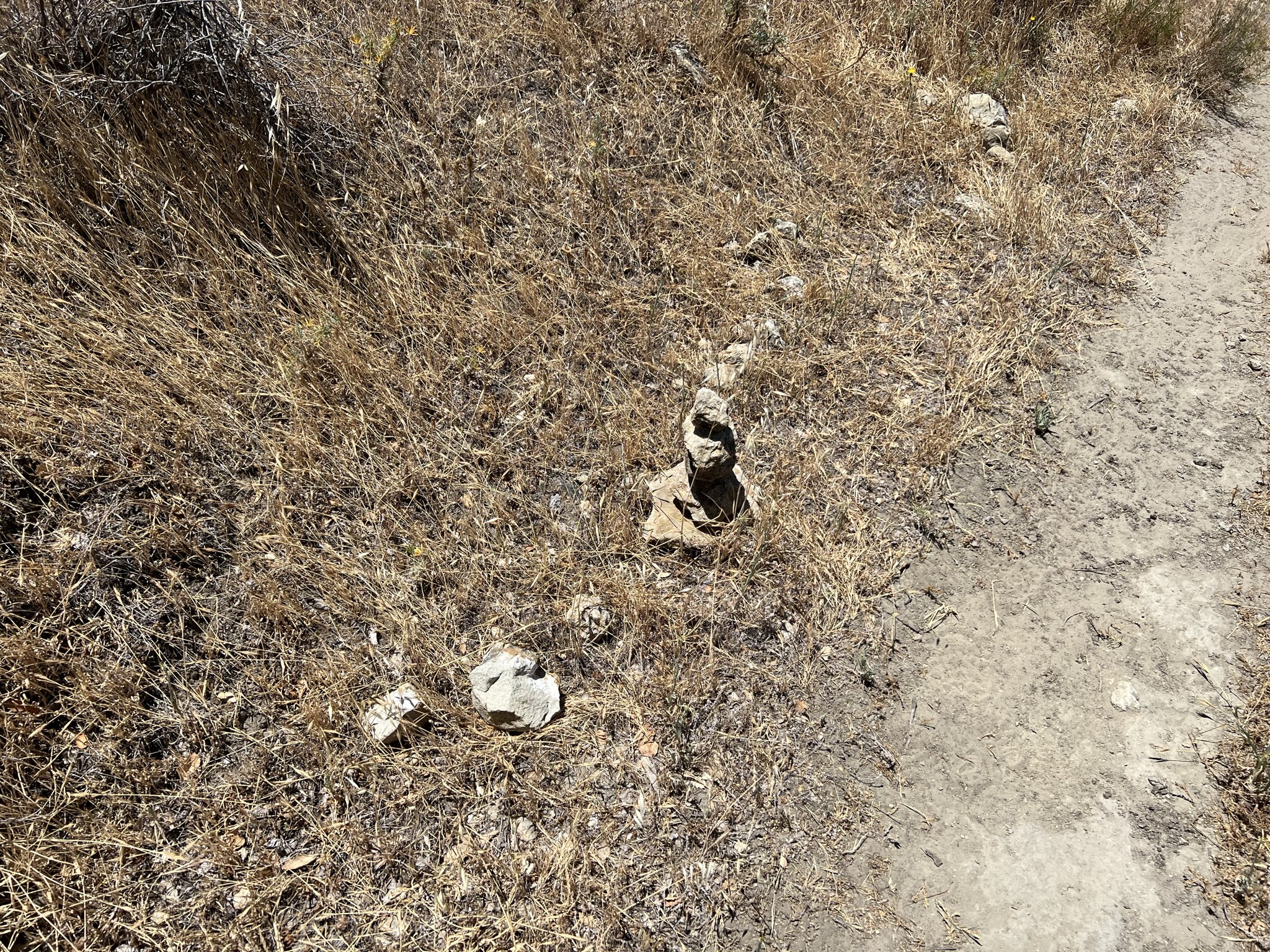 野外人们通过堆石头来做标记