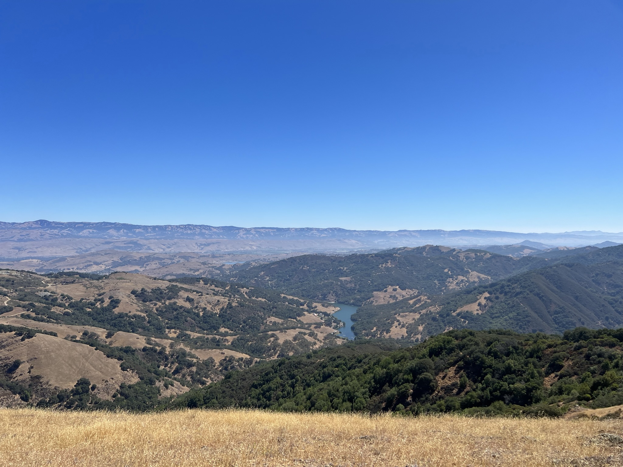 从 Bald Mountain 看 Almaden Reservoir 里的湖