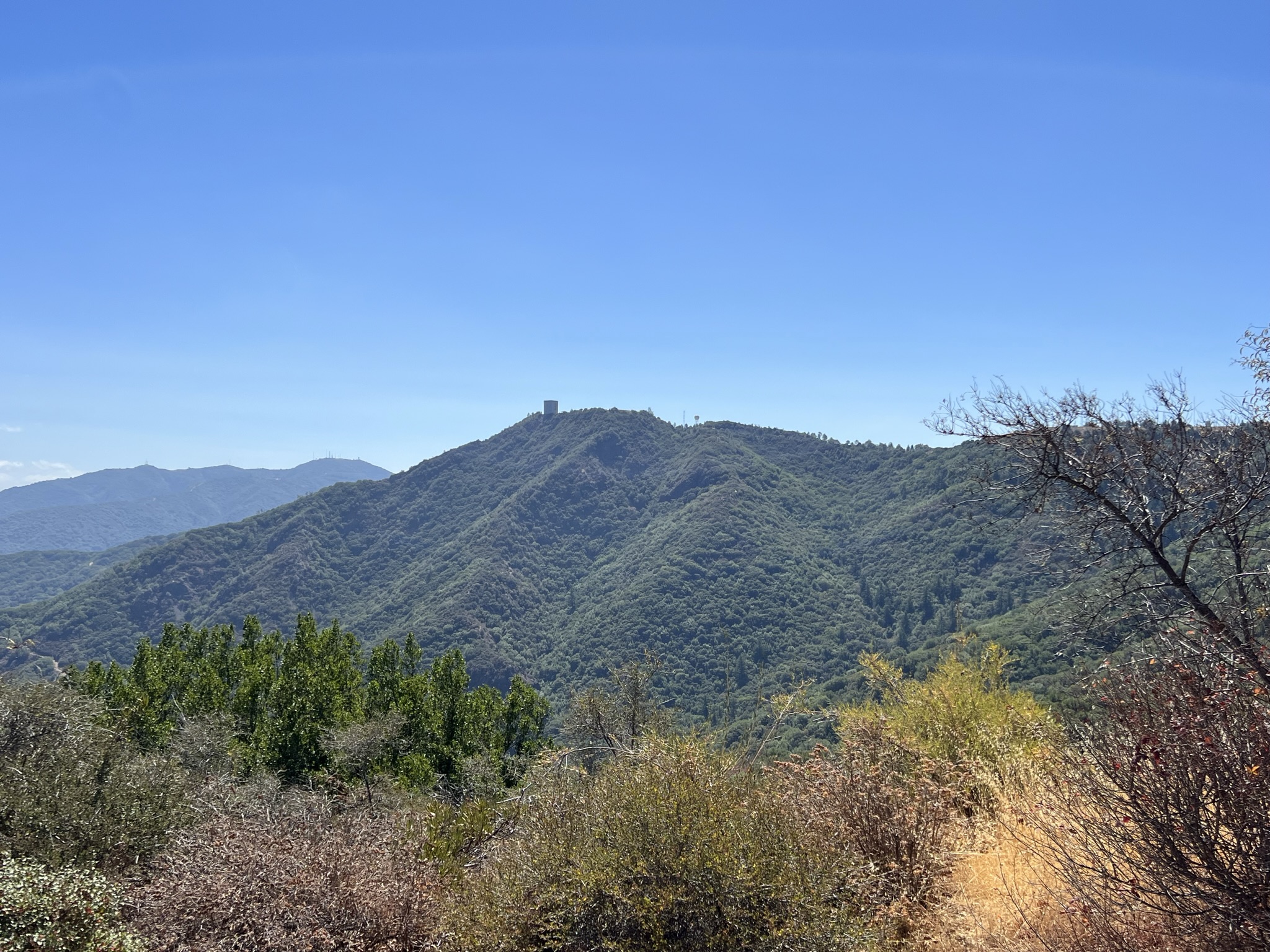 Mount El Sombroso 和 Mount Umunhum 相望