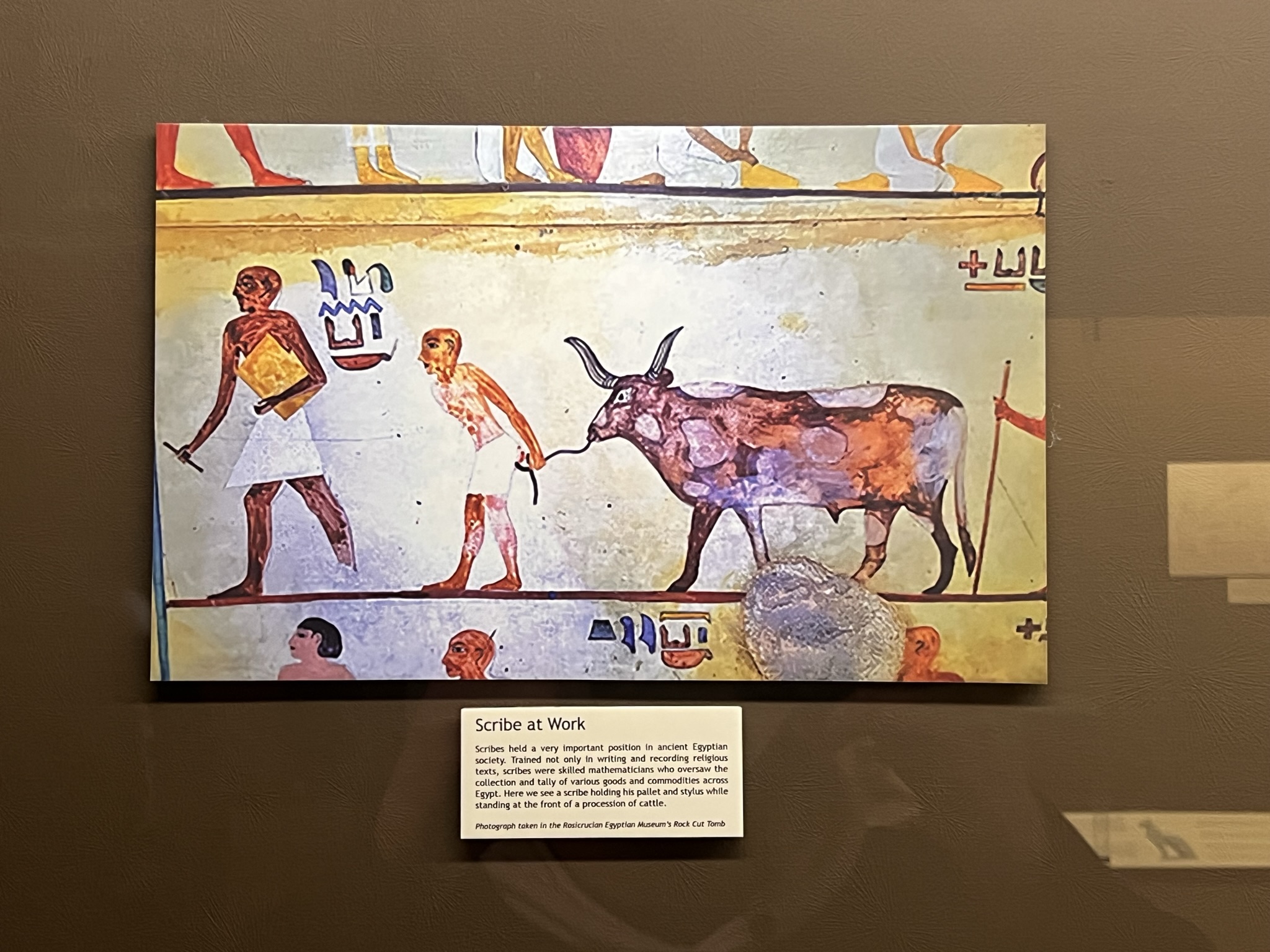 走在最前面的是 scribe，是古埃及会识字写字的人，社会地位很高