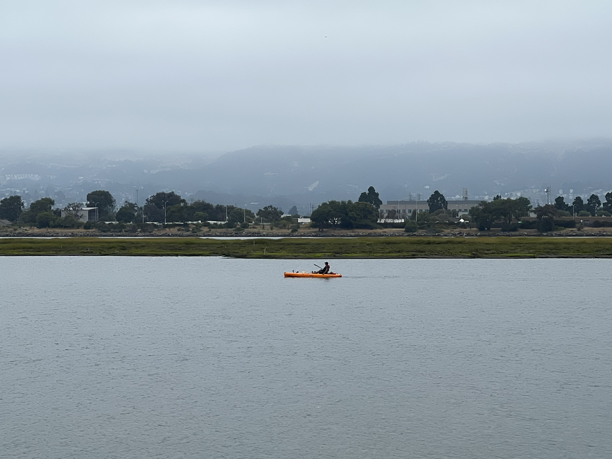 在San Leandro Bay 上划船