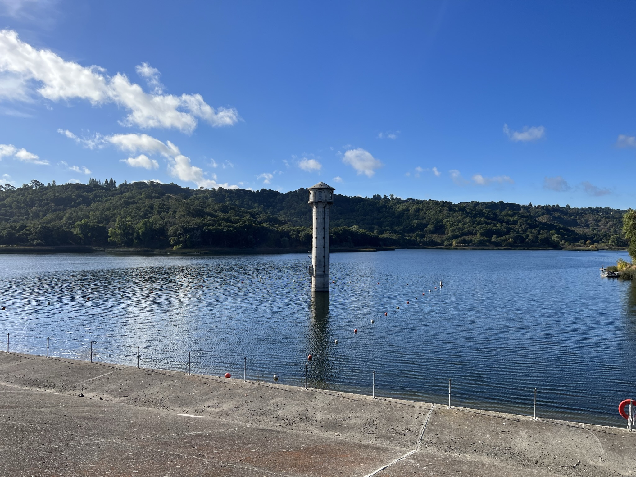 湖中类似灯塔的东西